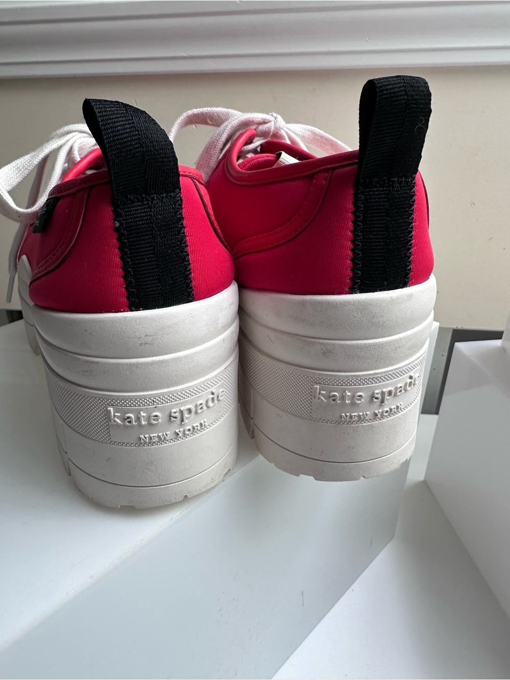 Kate Spade New York Red Upstate Platform Sneakers Size 8 - Picture 6 of 9